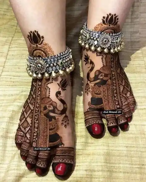 Latest Bridal Feet mehendi designs