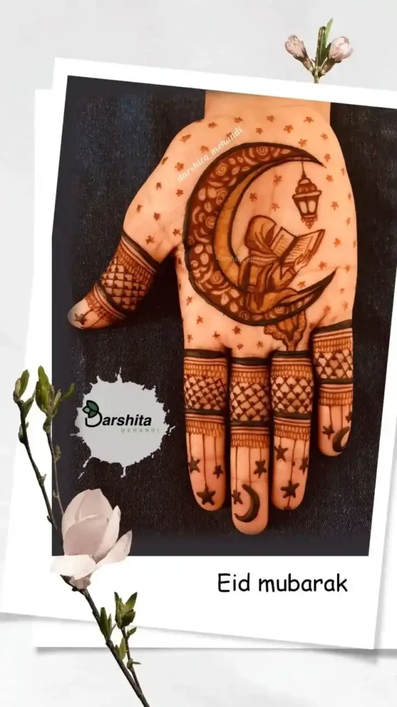 Minimal Moon Mehendi Designs For EID​