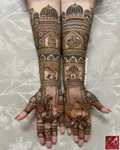 Latest Front Hand Bridal Mehendi Design​