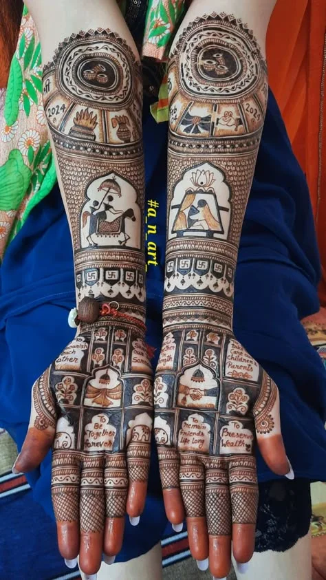 latest Front hand bridal mehendi design